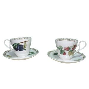 Noritake Primachina Royal Orchard Teacups and Saucers, set of two (5 sets avail)